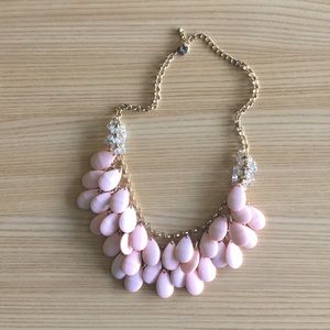 Francesca’s Pink Teardrop Statement Necklace